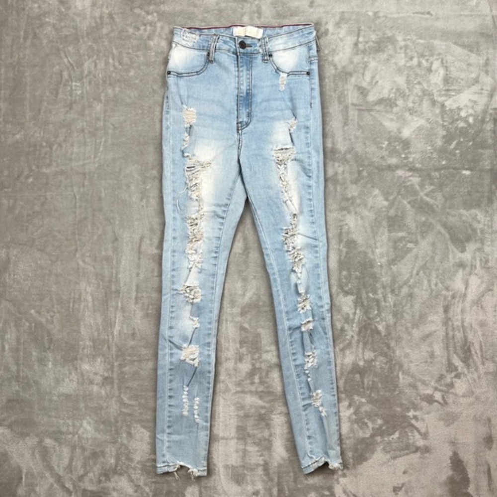 Roma Studio Premium Collection High Rise Distressed Jeans Light Wash Size‎ 5